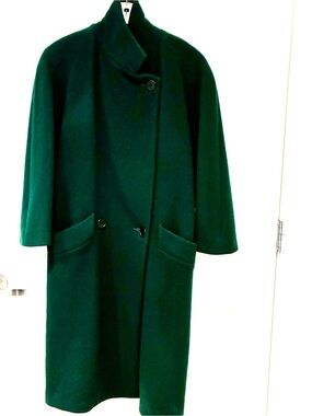 Perry Ellis Dark Green Women's Wool Coat